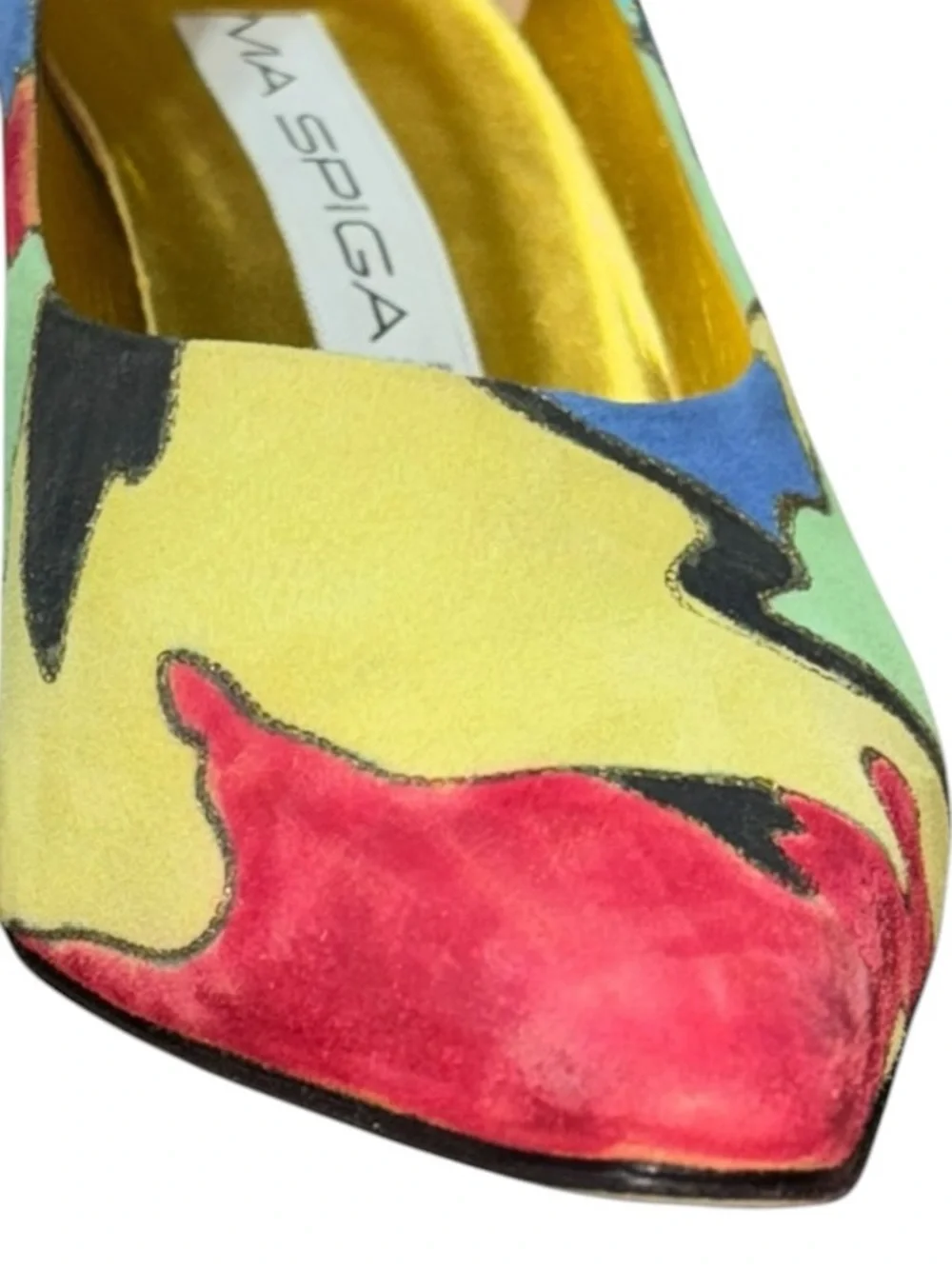 Via Spiga Vintage Italy Hand Painted Suede Pointed Toe Stiletto Pumps 9.5B